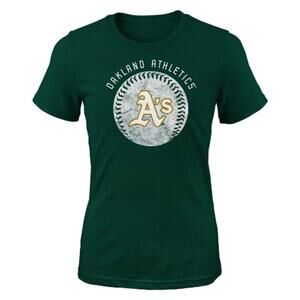 MIb Oakland Athletics Girls' CrewNeck T-shirt: Size XS 4/5 NWT